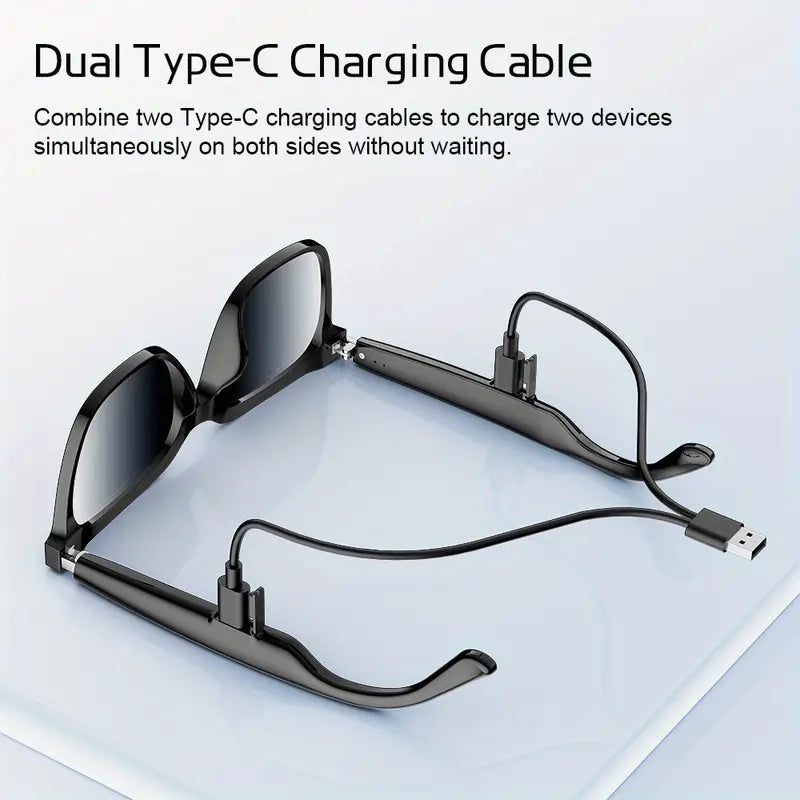 Cuffie wireless per gli occhiali, un auricolare wireless stereo 2 in 1 con microfono per chiamate e musica.