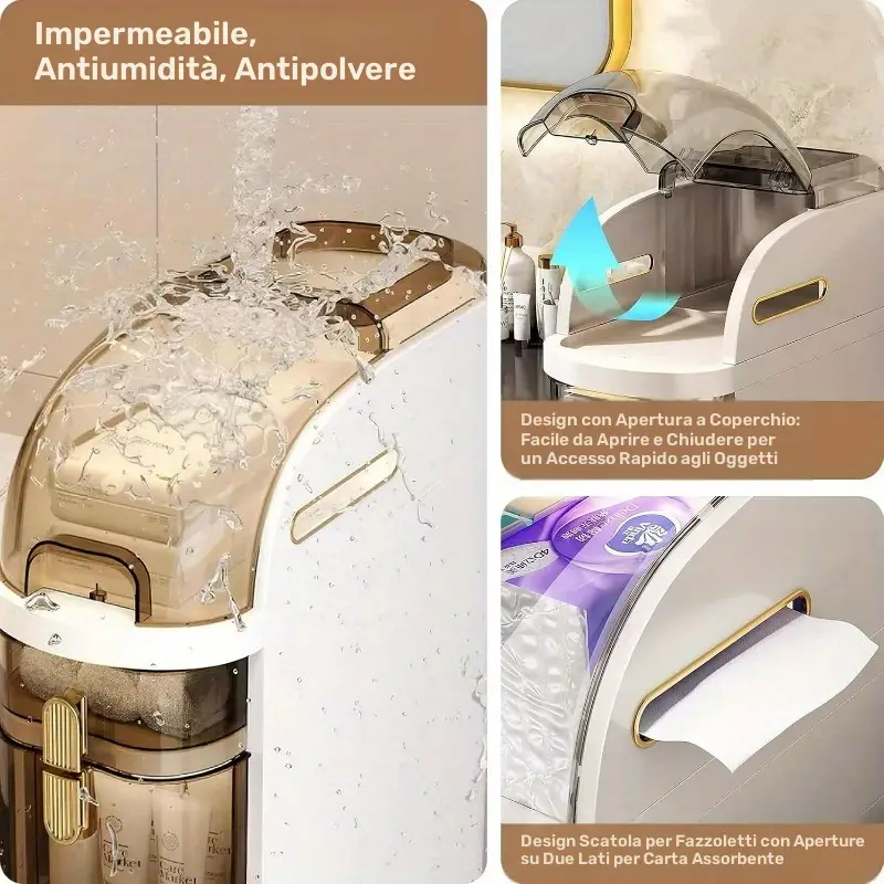 Armadio salvaspazio 4 ripiani per bagno