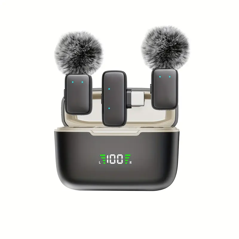 Microfono lavalier wireless con custodia ricaricabile