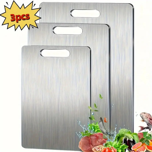 3 taglieri in acciaio inox di alta qualità