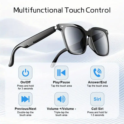 Cuffie wireless per gli occhiali, un auricolare wireless stereo 2 in 1 con microfono per chiamate e musica.