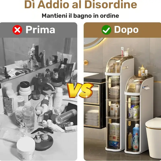 Armadio salvaspazio 4 ripiani per bagno