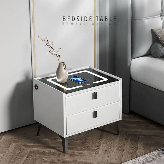 Comodino moderno con ricarica wireless e USB