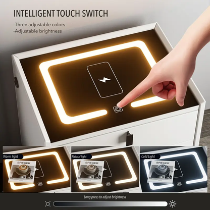 Comodino moderno con ricarica wireless e USB