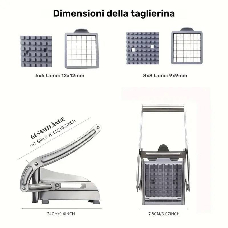 Tagliapatate in acciaio inox resistente