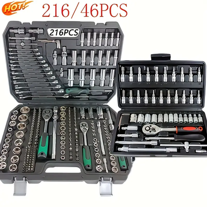 Set di strumenti per auto e biciclette (46/216 pezzi)