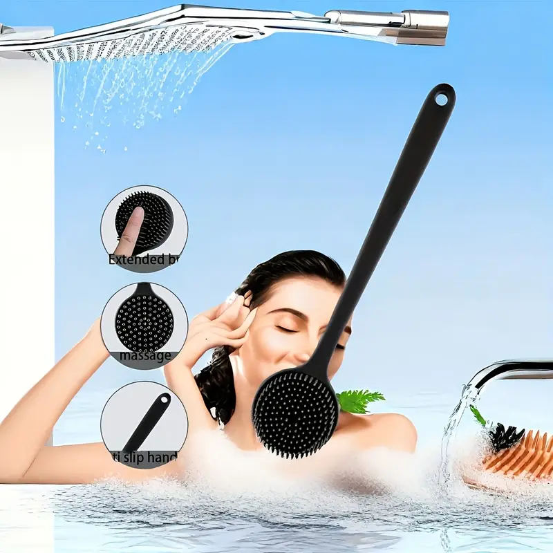 Spazzola da bagno in silicone ergonomica