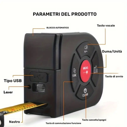 Telemetro laser ricaricabile