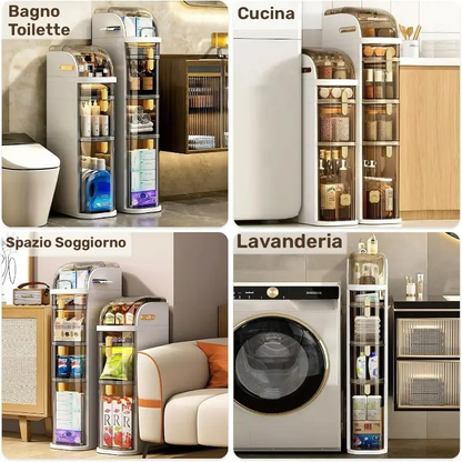 Armadio salvaspazio 4 ripiani per bagno