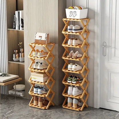 Scaffale per scarpe in bambù salvaspazio